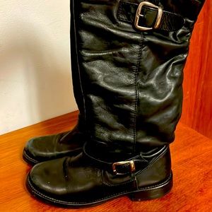 Black soft leather Aldo Moto boots